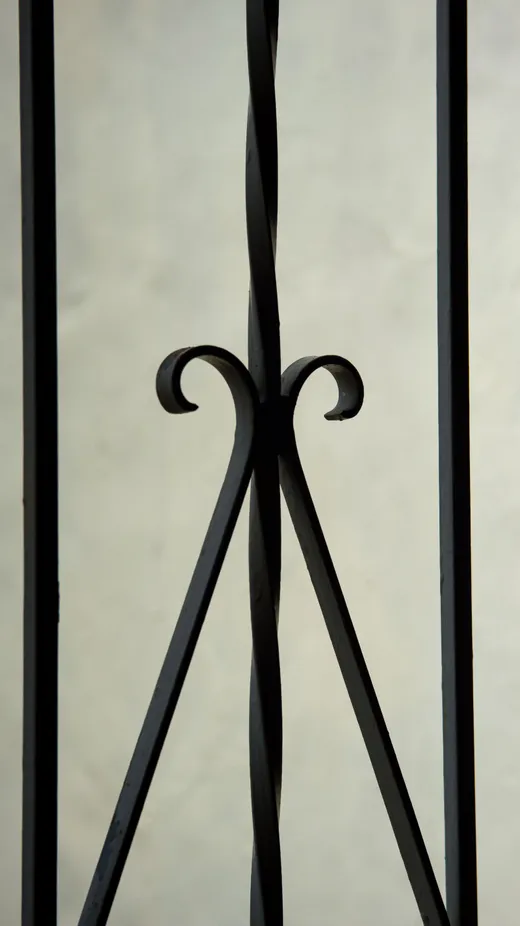 Detail of wrought iron scrollwork